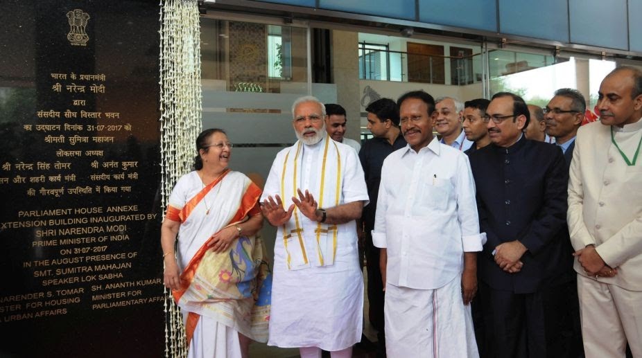 Prime Minister Narendra Modi and the Lok Sabha Speaker